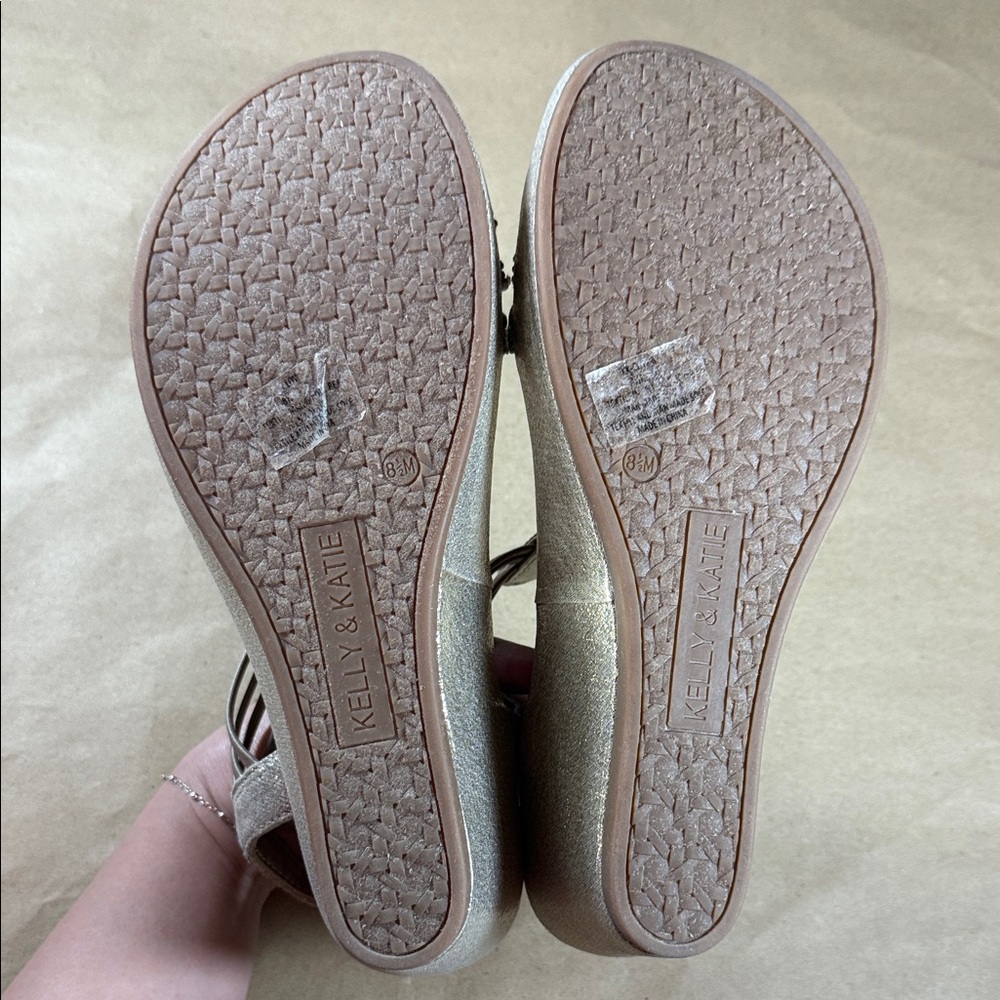 Kelly & Katie Shiny Glittering Wedge Strappy Women’s Sandals - US Size 8.5 M - Picture 13 of 13